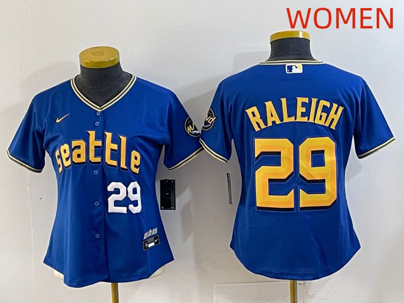 Women 2025 Seattle Mariners #29 Raleigh Blue City Edition Nike MLB Jersey style 3